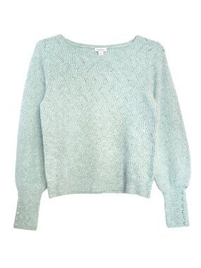 Sundance Pointelle Knit Balloon Sleeve Sweater